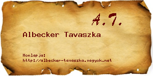 Albecker Tavaszka névjegykártya